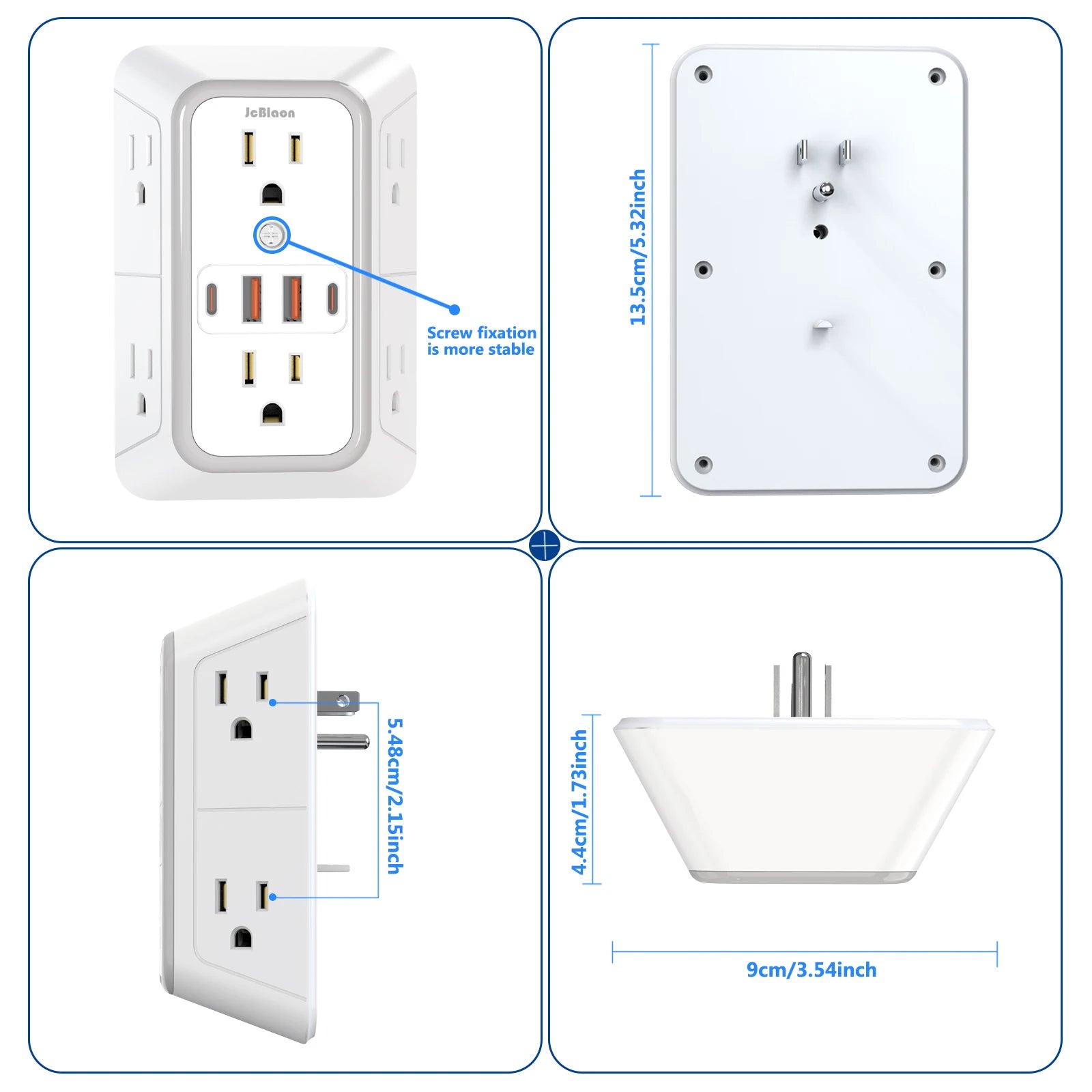 10-in-1 Wall Outlet Extender With USB Fast Charging